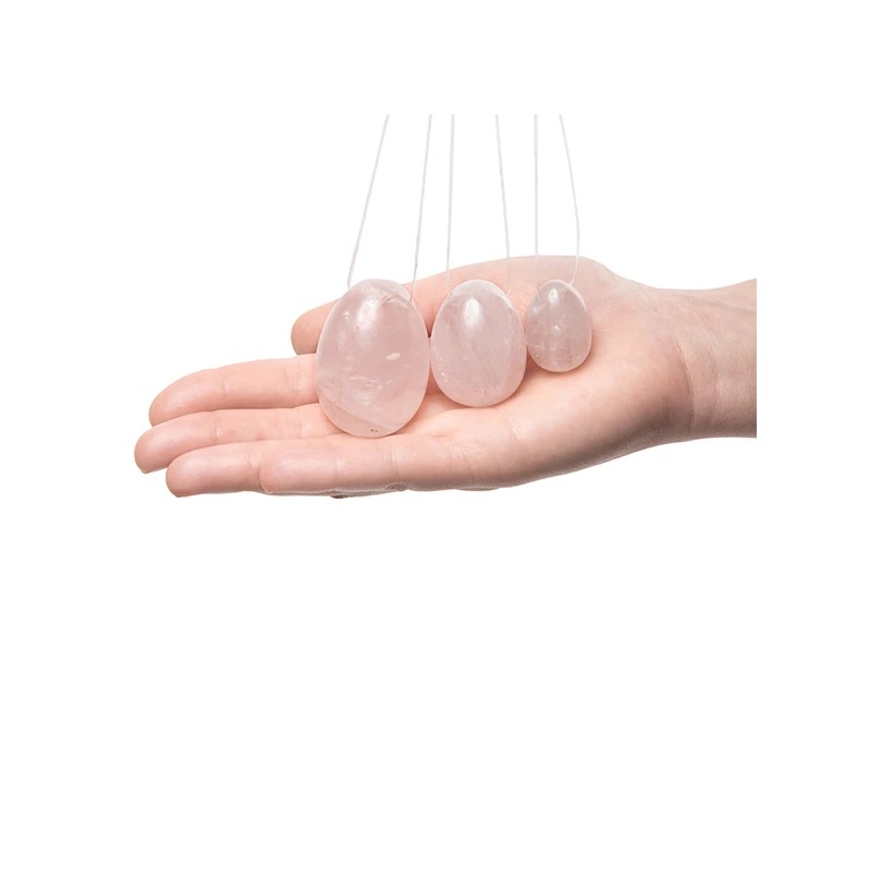 Kulki gejszy - La Gemmes Yoni Egg Set Rose Quartz